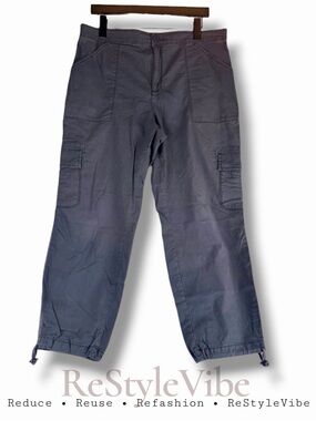 SOCIAL STANDARD Women’s Size XL Pants Ankle Cargo Style Joggers Cotton Stretch